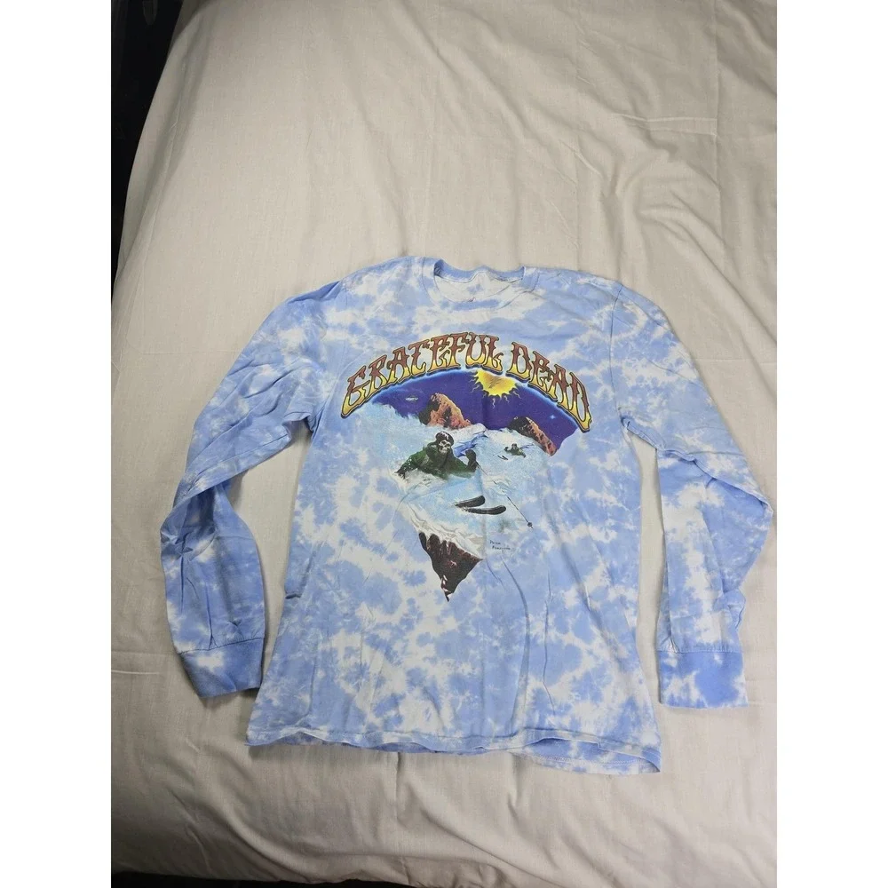 Teton Gravity Research Shirt Mens Small Blue Long Sleeve Grateful Dead Tie Dye